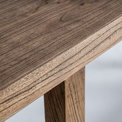 Consola de madera de olmo en marrón, 200 x 40 x 75 cm | Norvik
