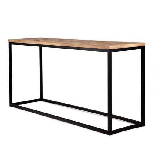 Konsol i återvunnet almträ, 160 × 45 × 76 cm