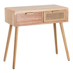 Paulownia wood console in natural, 80 x 40 x 78 cm | Honey