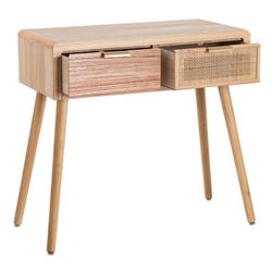 Paulownia wood console in natural, 80 x 40 x 78 cm | Honey