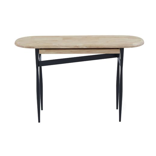 Consolle in legno di rovere e metallo naturale e nero, 120 x 40 x 80 cm | muschio