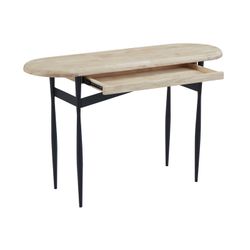 Consolle in legno di rovere e metallo naturale e nero, 120 x 40 x 80 cm | muschio