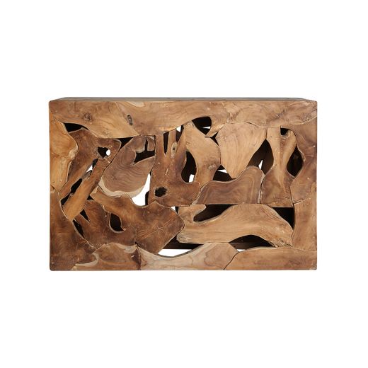 Consola de madera de teca en marrón, 120 x 45 x 80 cm | Urama