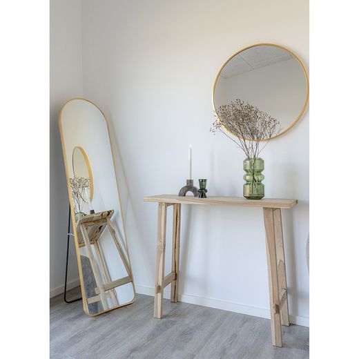 Natural teak wood console, 90 x 30 x 80 cm | Girona