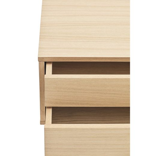 Wooden console table in oak and tile, 120 x 35 x 80 cm | Yoko