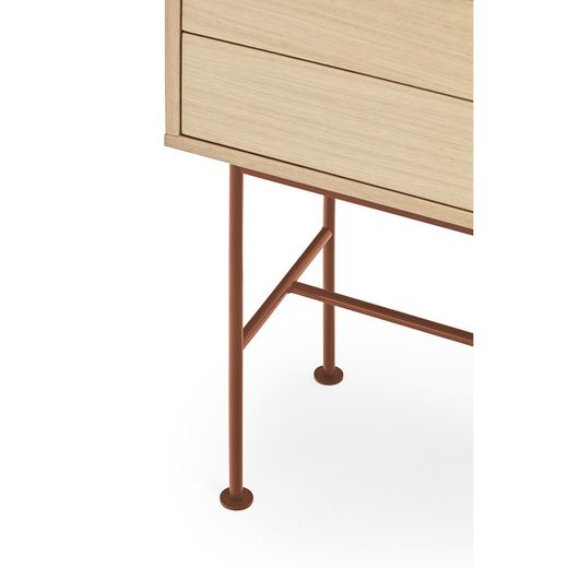 Wooden console table in oak and tile, 120 x 35 x 80 cm | Yoko