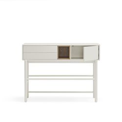 Cream wooden console table, 120 x 35 x 90 cm | Corvo