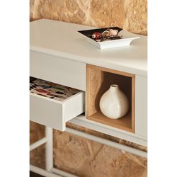 Cream wooden console table, 120 x 35 x 90 cm | Corvo