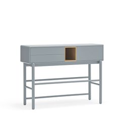 Pearl grey wooden console table, 120 x 35 x 90 cm | Corvo