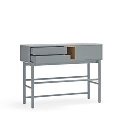 Pearl grey wooden console table, 120 x 35 x 90 cm | Corvo