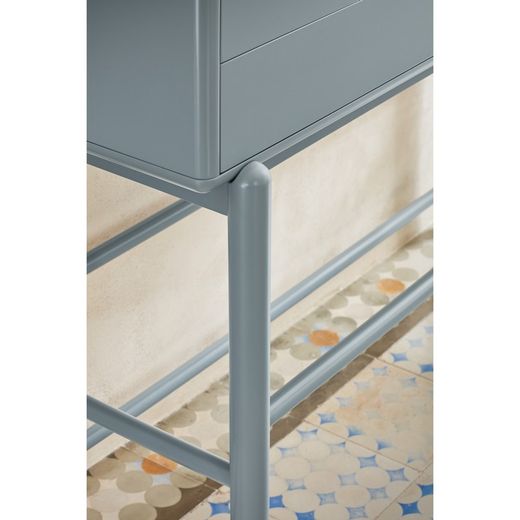 Pearl grey wooden console table, 120 x 35 x 90 cm | Corvo