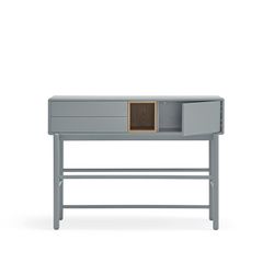 Pearl grey wooden console table, 120 x 35 x 90 cm | Corvo