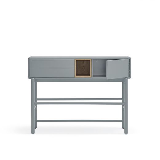 Pearl grey wooden console table, 120 x 35 x 90 cm | Corvo