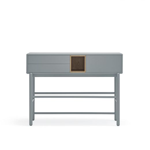Pearl grey wooden console table, 120 x 35 x 90 cm | Corvo
