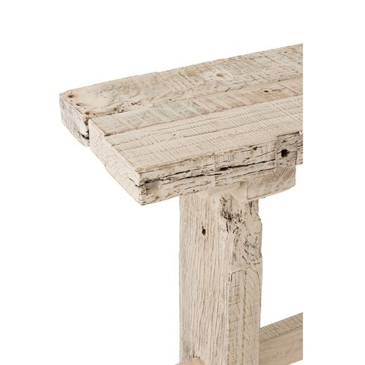 Åldrad vit återvunnet träkonsol, 150x37x77 cm