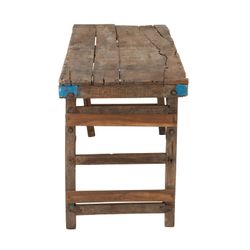 Consola de madeira reciclada natural, 152x58x70,5 cm