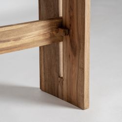 Consola de madera recuperada en marrón, 214 x 40 x 72 cm | Cotard