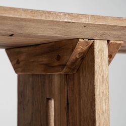 Consola de madera recuperada en marrón, 214 x 40 x 72 cm | Cotard