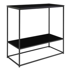 Console table made of wood and steel in black, 80 x 36 x 80 cm | Vita