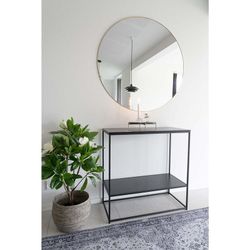 Console table made of wood and steel in black, 80 x 36 x 80 cm | Vita