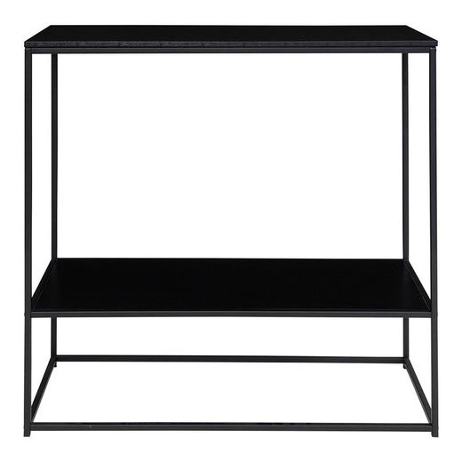 Console table made of wood and steel in black, 80 x 36 x 80 cm | Vita