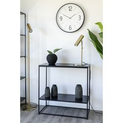 Console table made of wood and steel in black, 80 x 36 x 80 cm | Vita