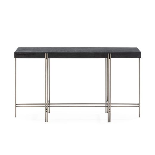 Console bois et fer noir/argent, 135 x 44 x 75 cm
