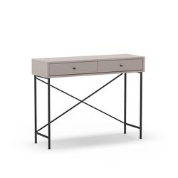 Træ- og metalkonsol i mokka og sort, 110 x 35 x 85 cm | Titan