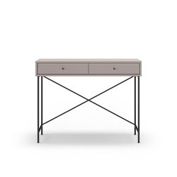 Træ- og metalkonsol i mokka og sort, 110 x 35 x 85 cm | Titan