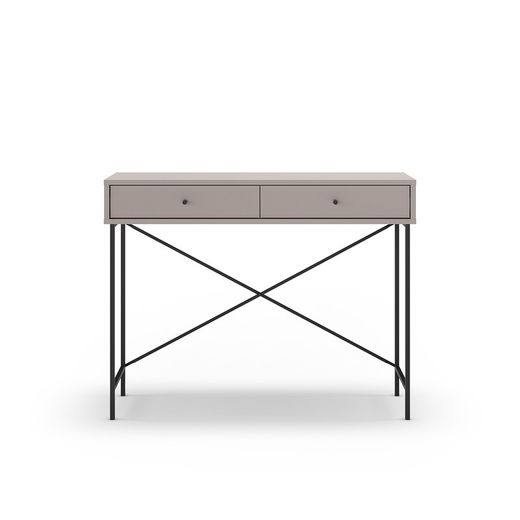 Træ- og metalkonsol i mokka og sort, 110 x 35 x 85 cm | Titan