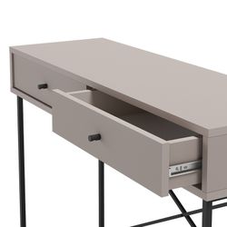 Træ- og metalkonsol i mokka og sort, 110 x 35 x 85 cm | Titan