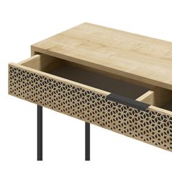 Træ- og metalkonsol i eg og sort, 110 x 35,5 x 85 cm | Ecrin