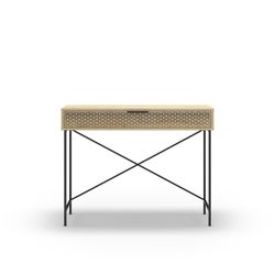 Træ- og metalkonsol i eg og sort, 110 x 35,5 x 85 cm | Ecrin