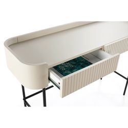 Console en bois et métal couleur crème, 120 x 40 x 79 cm | Willa