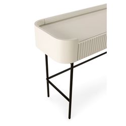 Console en bois et métal couleur crème, 120 x 40 x 79 cm | Willa