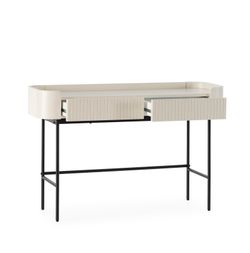 Console en bois et métal couleur crème, 120 x 40 x 79 cm | Willa