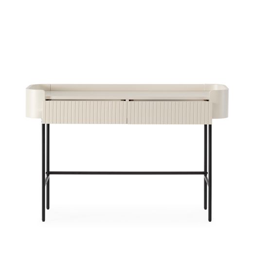 Console en bois et métal couleur crème, 120 x 40 x 79 cm | Willa