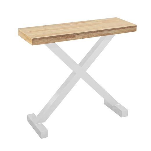 Console en bois et métal naturel et blanc, 90 x 30 x 90 cm | X-Loft