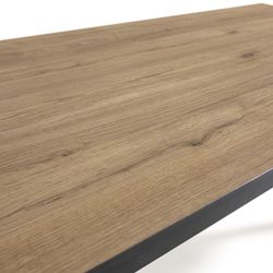 Wood and metal console in natural and black, 120 x 40 x 77 cm | Sindi