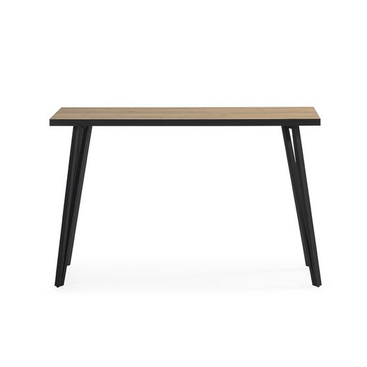 Wood and metal console in natural and black, 120 x 40 x 77 cm | Sindi