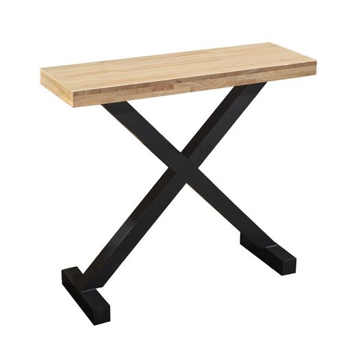 Consola de madera y metal en natural y negro, 90 x 30 x 80 cm | X-Loft