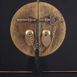 Console en métal noir et bois, 95 x 26 x 90 cm | Est