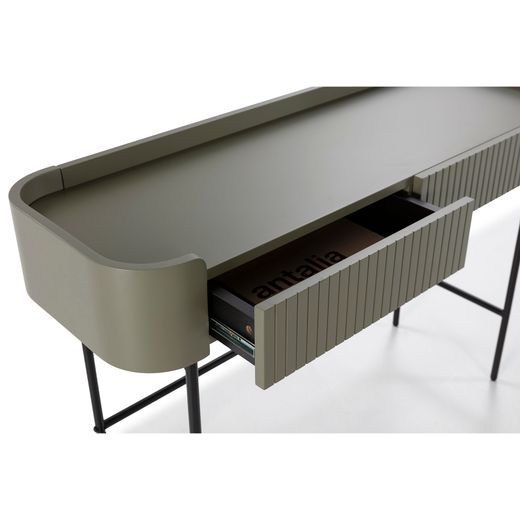 Console en bois et métal vert, 120 x 40 x 79 cm | Willa