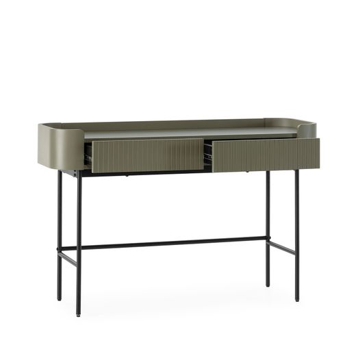 Console en bois et métal vert, 120 x 40 x 79 cm | Willa