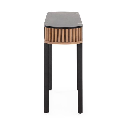 Console bois et métal noir/naturel, 150 x 33 x 80 cm