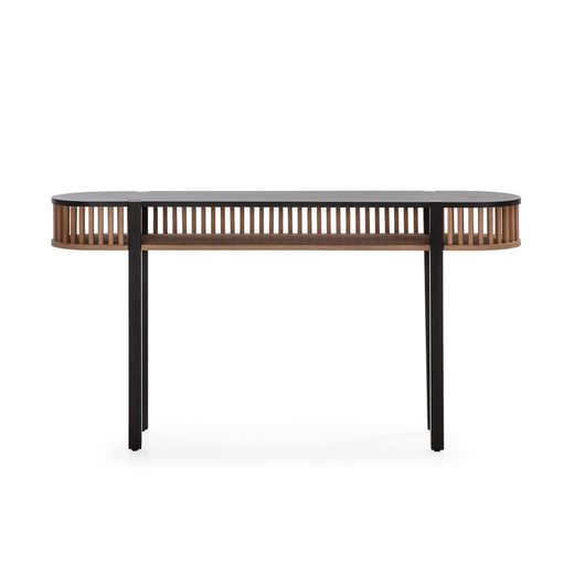 Console bois et métal noir/naturel, 150 x 33 x 80 cm