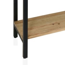 Trä och svart metallkonsol, 101x33x82cm