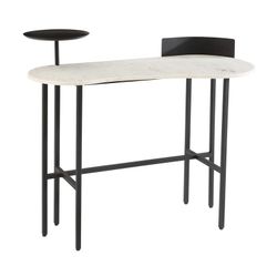 Konsole aus weißem/schwarzem Marmor und Eisen, 110 x 60 x 90 cm