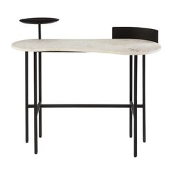 Konsole aus weißem/schwarzem Marmor und Eisen, 110 x 60 x 90 cm