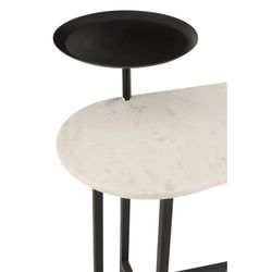 Konsole aus weißem/schwarzem Marmor und Eisen, 110 x 60 x 90 cm